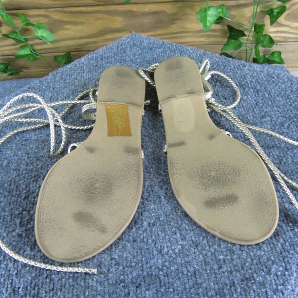 Steve Madden‎ Women's Werkit Strappy Gold Leather Sz 8 Medium Gently Used 2025 - Picture 6 of 6